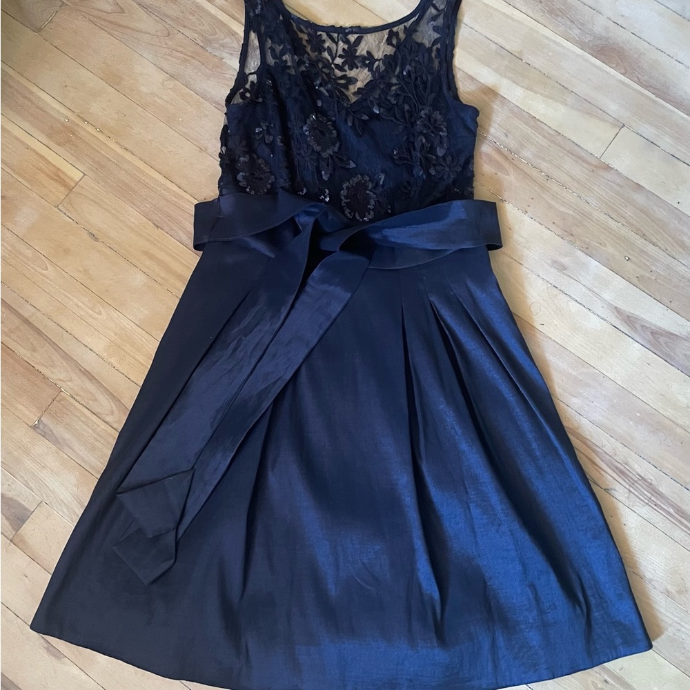 Le Chateau Navy Lace Midi Dress